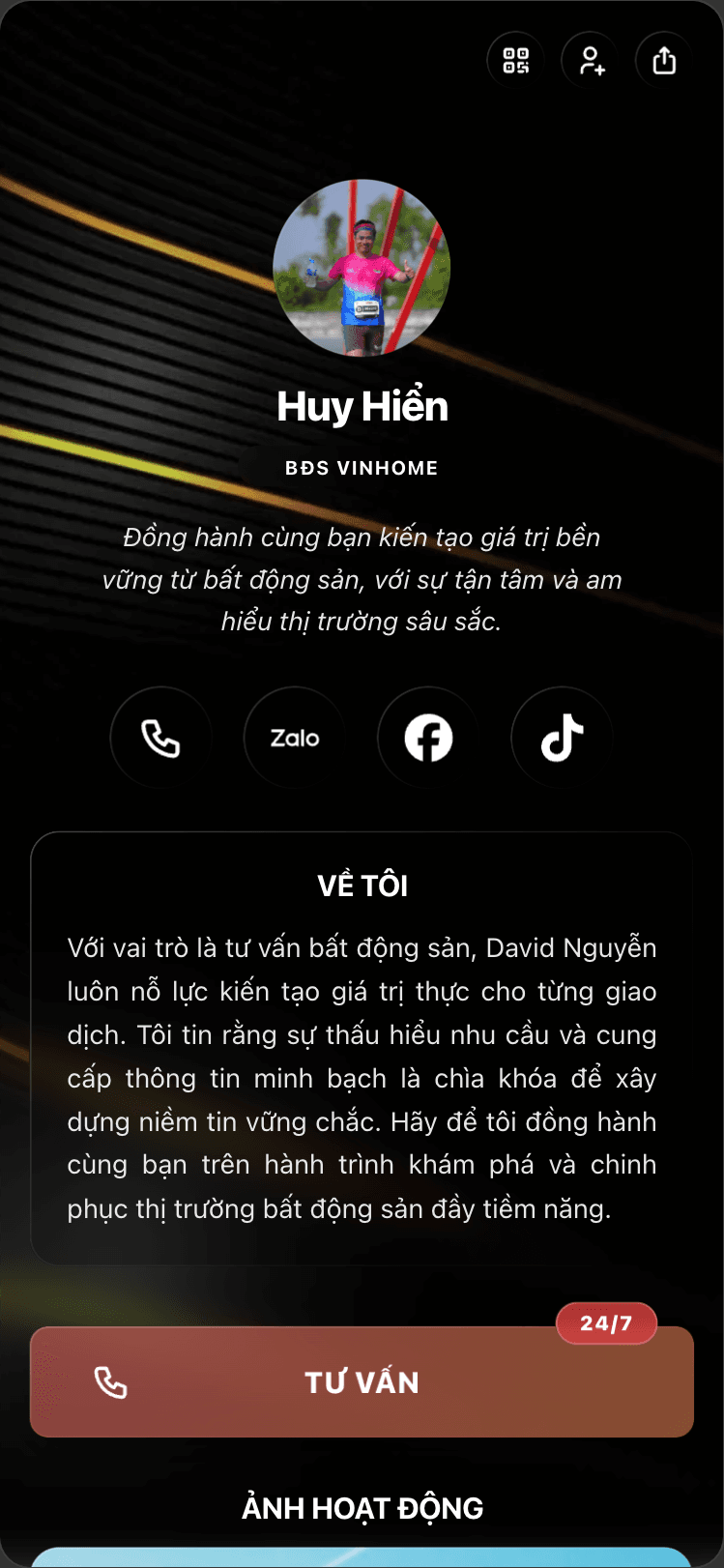 Trang bio của Hiền BĐS trên viet.bio