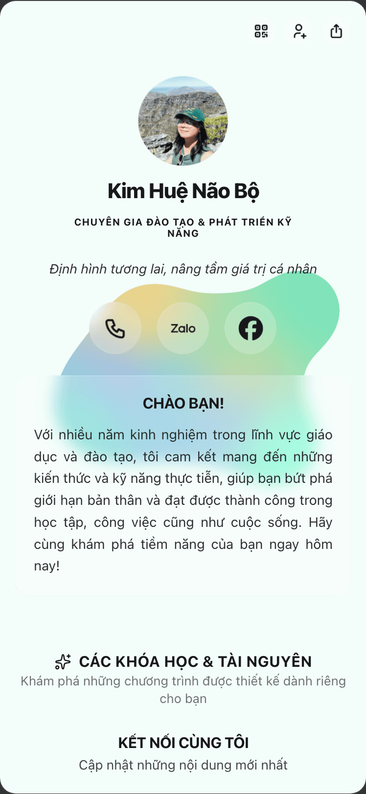 Trang bio của Huệ Kim trên viet.bio