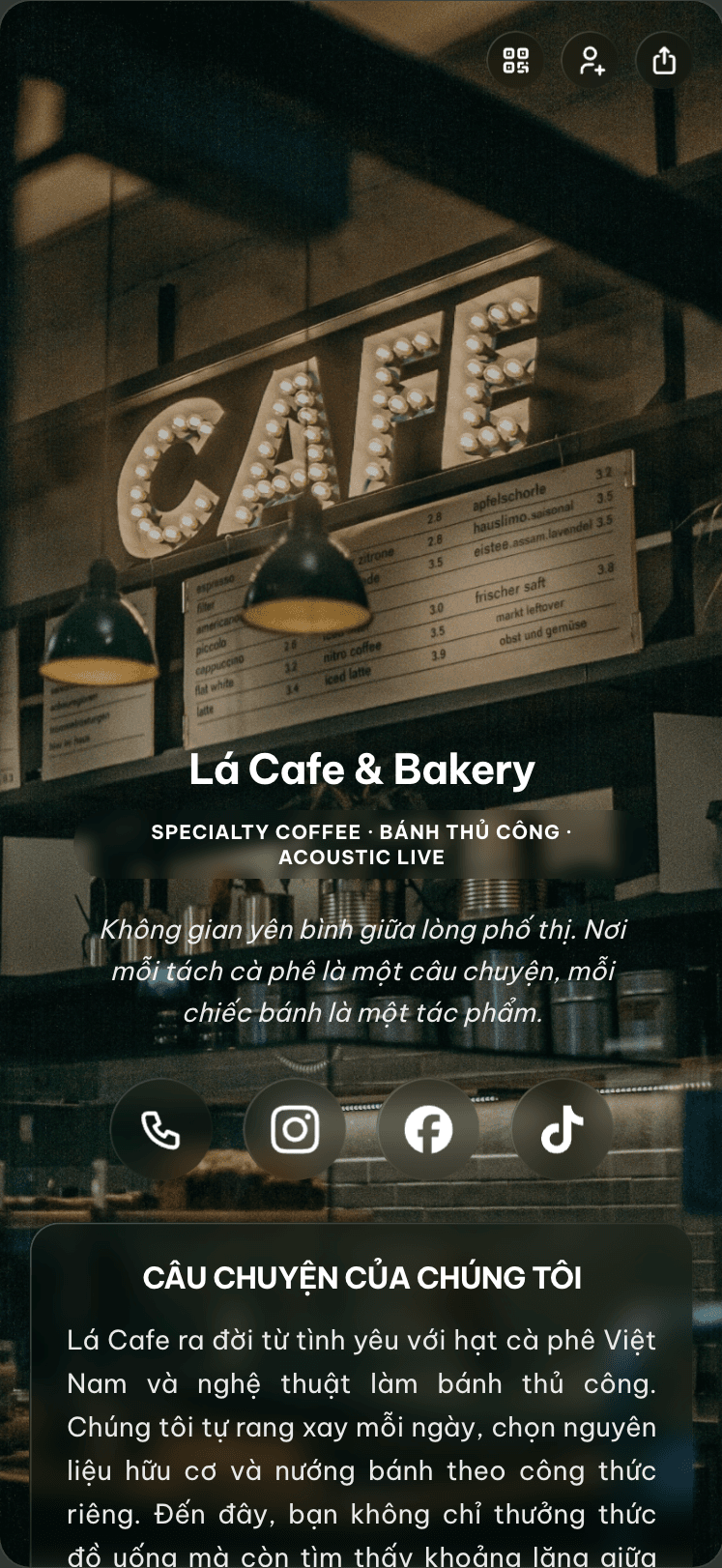 Trang bio của Lá Cafe trên viet.bio