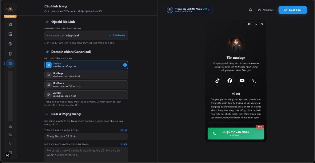 Ảnh minh họa: Cấu hình trang và SEO