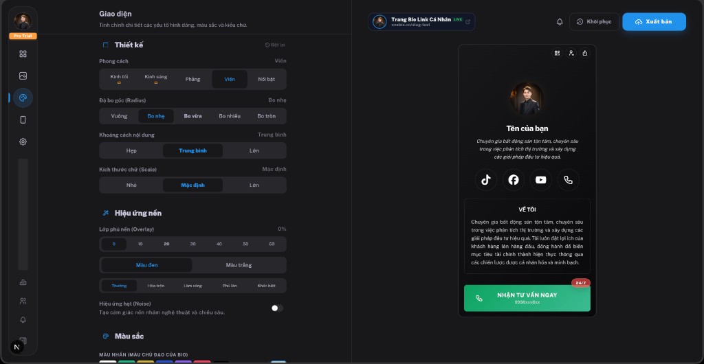 Ảnh minh họa: Tùy chỉnh giao diện chi tiết