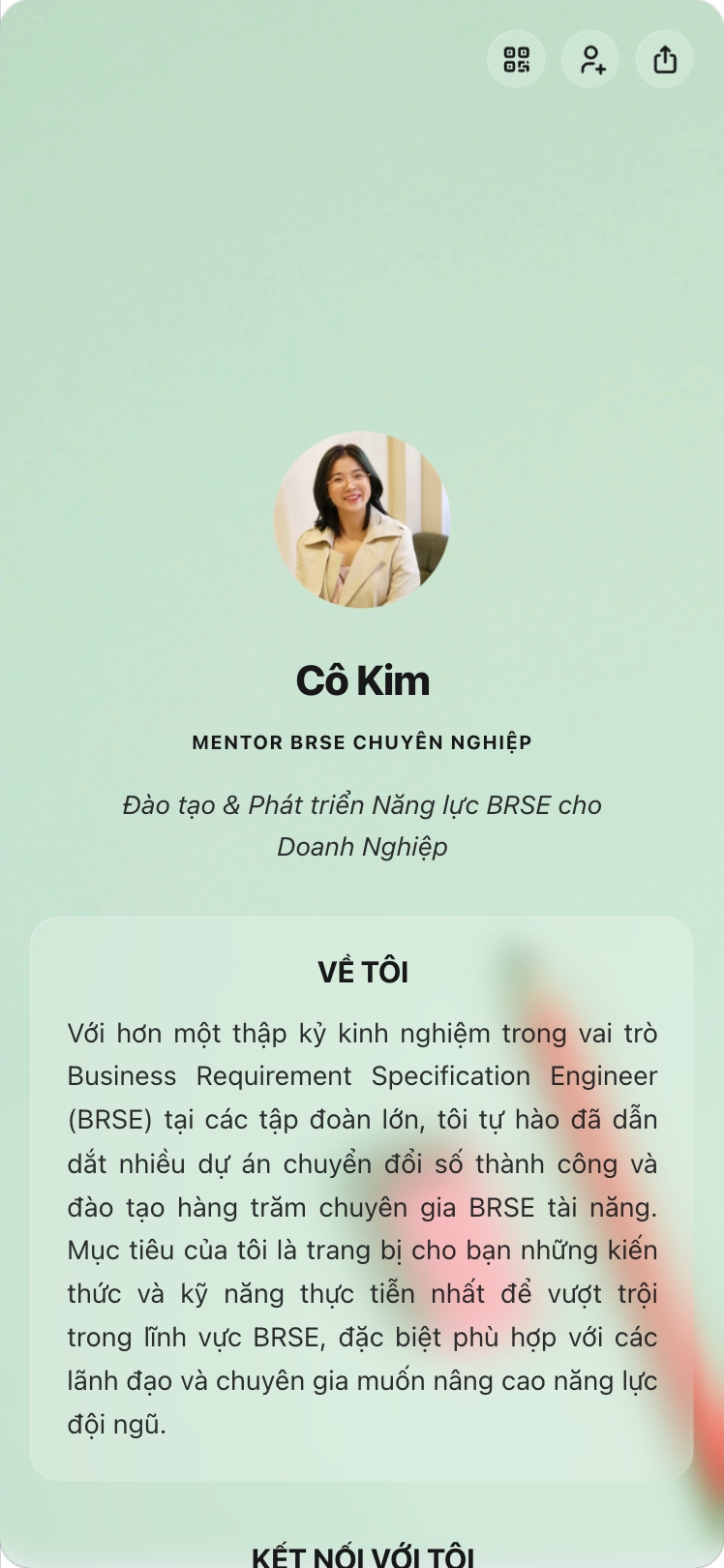 Trang bio của Kim Mentor trên viet.bio
